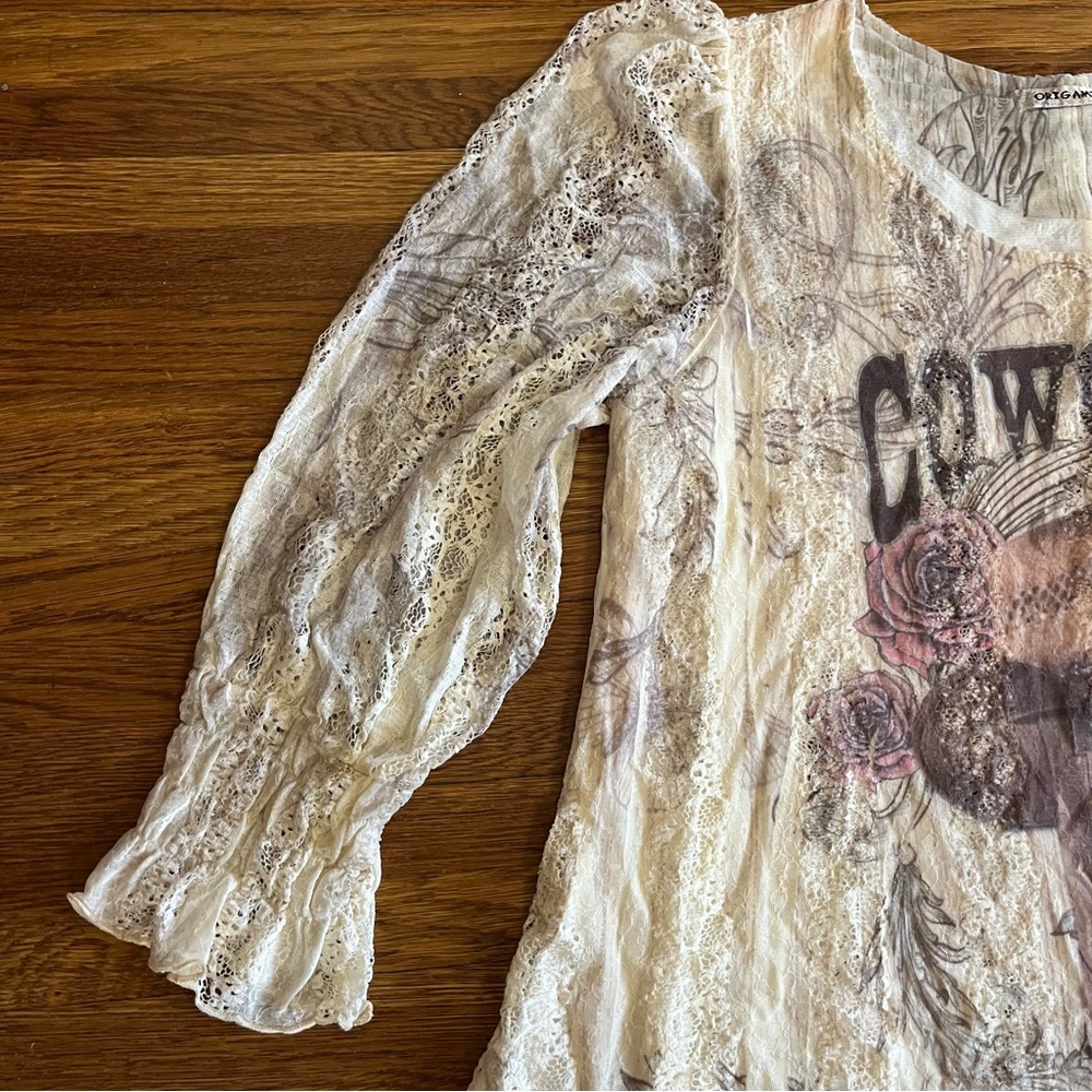 Origami lace boho cowgirl dress western L Nashville - Picture 4 of 8
